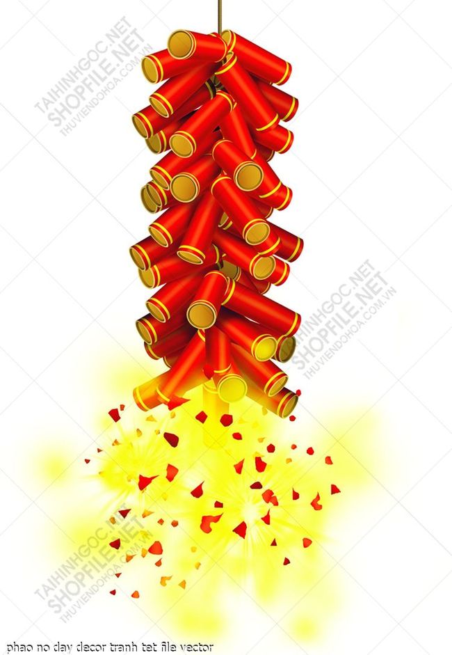 phao no day decor tranh tet file vector